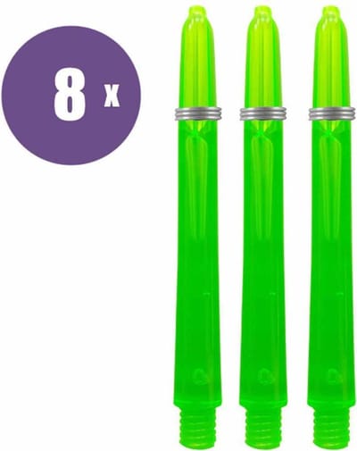 ABC Darts - Dart Shafts - Kunststof Glow Groen - Medium 8 sets