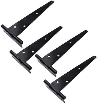 Dailygoods- Scharnieren 4 Stuks - Kleine T-Scharnieren - IJzeren Scharnieren - Metalen Scharnieren - Zwarte Scharnieren - Inclusief 28 Zwarte Schroeven - Deurscharnier