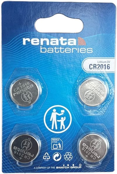 Renata - Knoopcel batterijen - CR2016 - Lithium - 3V - 4 stuks