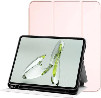 Tablet Hoes Geschikt voor OnePlus Pad Go / Oppo Pad Neo / Air 2 | Luxe Tri-Fold Book Case | Kunst Leren Bescherm Hoes | Standaard Functie | Roze