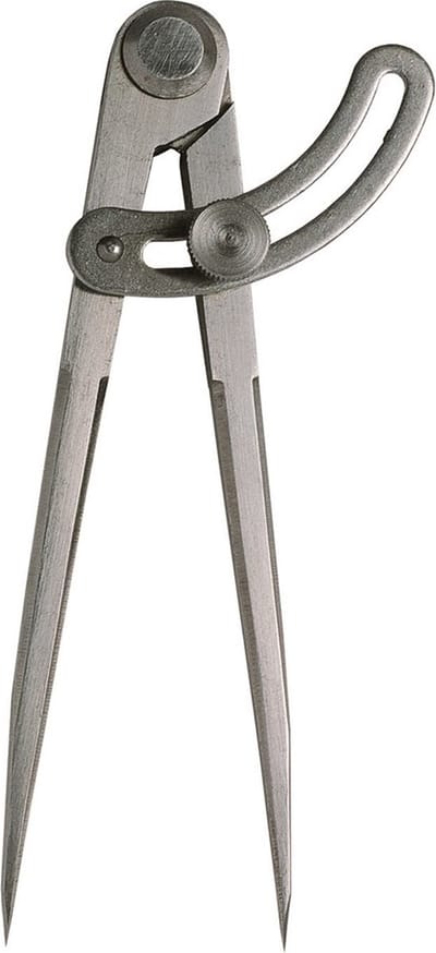 Steekpasser met stelboog staal blank 150mm