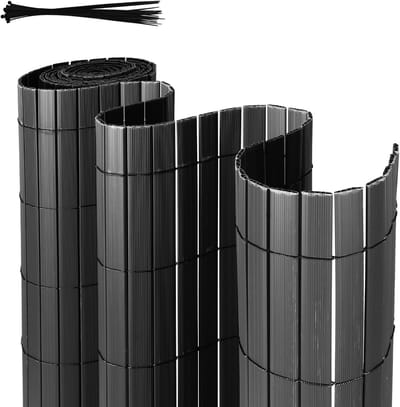 Privacyscherm Tuin - Inkijkbescherming Balkon - Buiten Leven - UV Bestendig PVC - 180 x 600 cm - Grijs