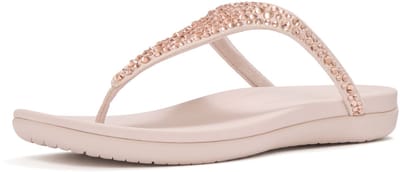 FitFlop Solay Mixed-Crystal Toe-Post Sandals Dames Sandalen - Nude Rose