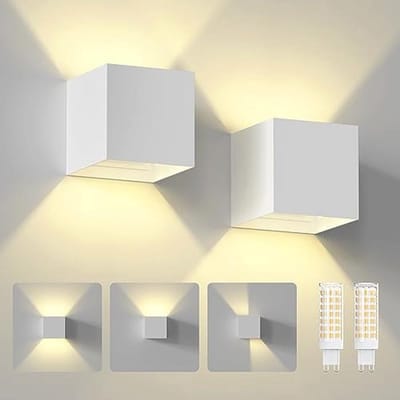 LED Wandlamp voor Binnen en Buiten - Verstelbare Lichtstraal, IP65, Warmwit 3000K, 2 Stuks
