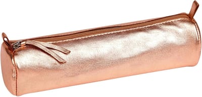SnelShoppen - Clairefontaine Etui Parelmoer Effect, 5,5 x 22 cm, Robuust Lamsleer, Koper, Praktisch voor School en Reizen, Stijlvolle Pennenhouder