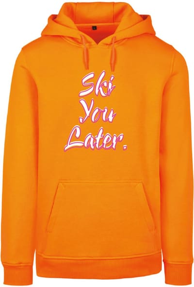 Ski you later wintersport hoodie oranje L - soBAD. | Foute apres ski outfit | kleding | verkleedkleren | wintersporttruien | wintersport dames en heren