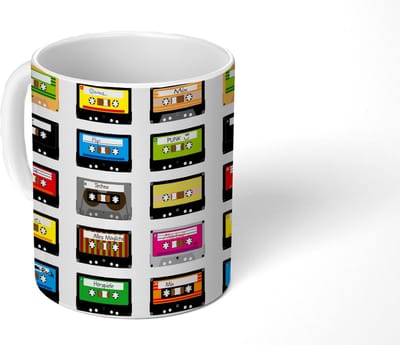 Mok - Koffiemok - Patronen - Cassettebandjes - Muziek - Mokken - 350 ML - Beker - Koffiemokken - Theemok