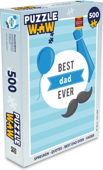 Puzzel Spreuken - Quotes - Best dad ever - Vader - Legpuzzel - Puzzel 500 stukjes - Vaderdag cadeautje - Cadeau voor vader en papa