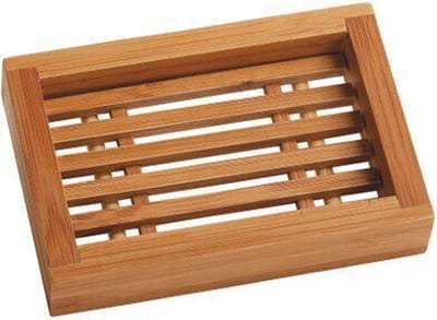 Croll & Denecke Zeepbakje – Zeephouder – Strak design – Bruin – Rechthoek - 12,5 x 8,5 x 2,5 cm - Bamboe