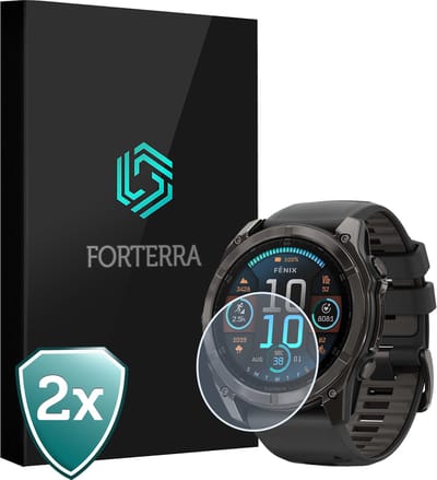 Smartwatch Screenprotector Geschikt voor Garmin Fenix 8 (43 mm) - Gehard Glas Screen Cover Premium Tempered Glass Protector Geschikt voor Garmin Fenix 8 Solar - 2 PACK
