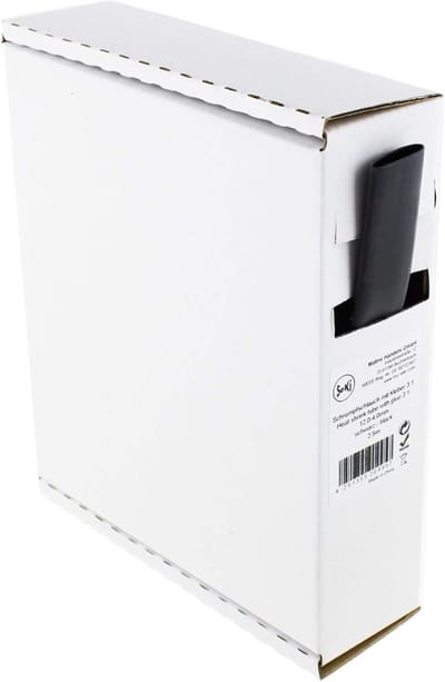Zwarte krimpkous met lijm (3:1) - 12-4mm - 2.5m - Dispenserdoos