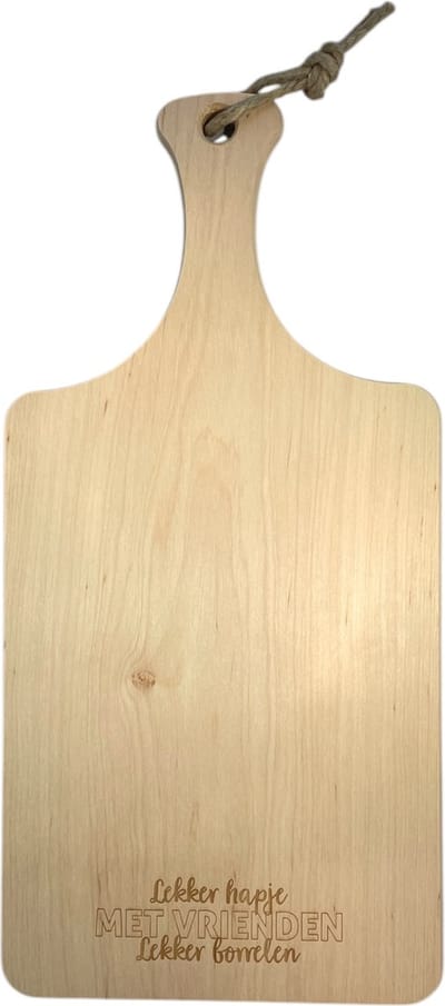 Borrelplank/Snijplank - met tekst: lekker hapje, lekker borrelen met vrienden - cadeau vrienden - borrelplank - snijplank - verjaardag - cadeau - housewarming - nieuwe woning