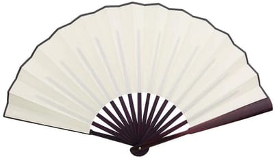 Allecto - Grote opvouwbare ventilator - Handventilator voor evenementen - Perfect voor optredens - Wit - Decoratie en koeling - Geschikt voor bruil...