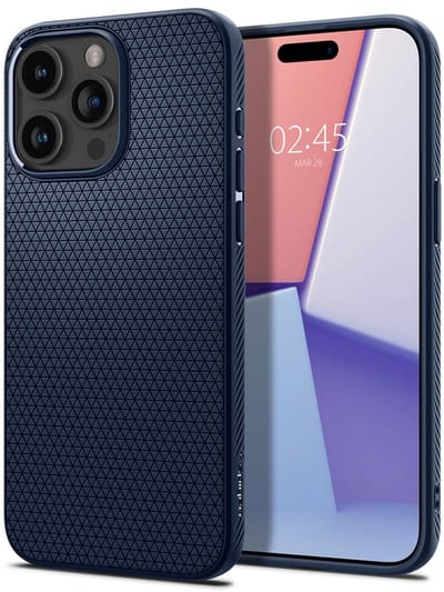 Spigen Liquid Air Hoesje voor de Apple iPhone 15 Pro Max - Back Cover Flexibel TPU Blauw