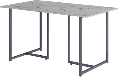 Moderne Eettafel Grijs en Marmerwit 140x80 cm
