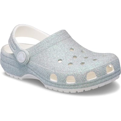 Crocs - Classic Iridescent Glitter Clogs Toddler White - Maat 19-20