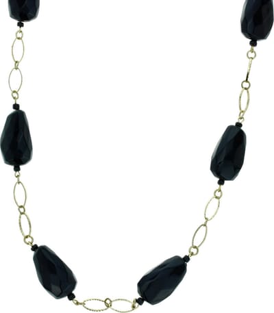 Behave® Lange kralenketting zwart 114 cm + 8 cm verlengketting - Nikkelvrij, Geschenkverpakking