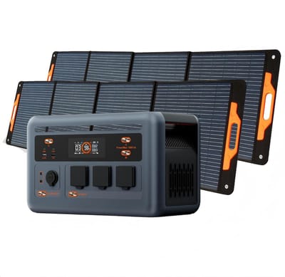 OSCAL PowerMax 1800SE Stroomgenerator +2 x 200W Zonnepaneel- Draagbaar energiecentrum - 1800 Wh LiFePO4-accu - 1800 W zonnegenerator