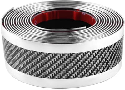 Dailygoody - Schokbestendige drempel - Universele bumperbescherming - 3 m - Koolstofvezel - Autobeschermstrip - Geschikt voor kofferbak