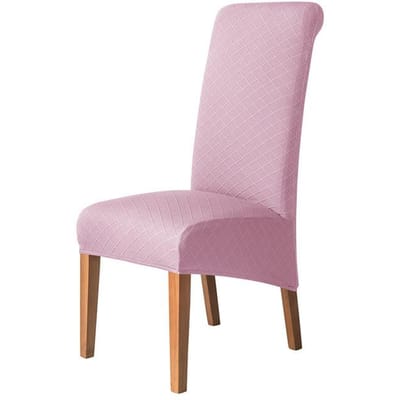 Xl Maat Ruit Jacquard Stretch Stoelhoes Hoge Rug Elastische Hoezen Voor Eetkamer Keuken Anti-Vuil Anti-kras Seat Case 1 Piece