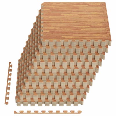 vidaXL - Zwemgrondmat - 50 - st - Hout - 18 - m² - EVA - Schuim