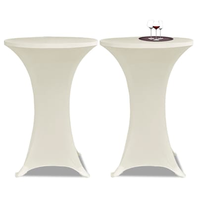 vidaXL - Statafelhoes - Stretch - Ø60cm - Crème - (2 - stuks)
