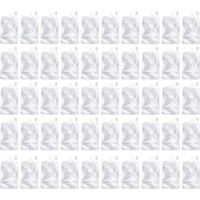50 STUKS Plastic Flesjes Lekvrije Drinkzakjes voor Vloeibare Dranken Plastic Transparante Drinkcontainer met Trechter voor Reizen 50PCS 200ml white