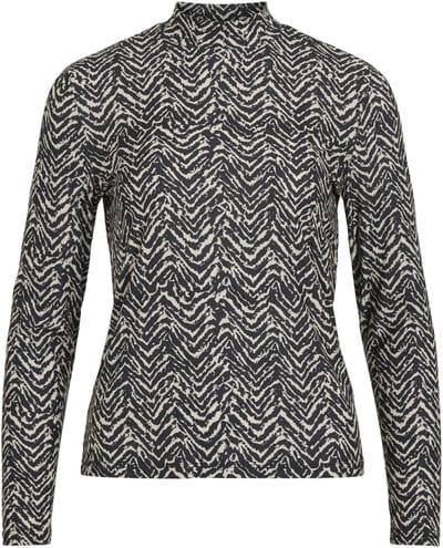 VILA - VILEOA L/S HIGH NECK TOP - NOOS - Dames - Blouses
