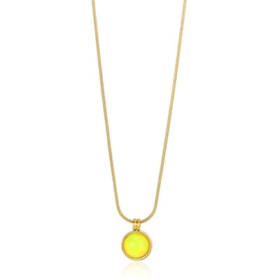 Groene Natuursteen Hanger Roestvrij Staal Kettingen Voor Vrouwen Gouden Kleur Ronde Steen Ketting Feest Bruiloft Sieraden Cadeau Mujer white