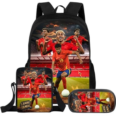 3-delige Set Rugzak L-Lamin Yamal Kinderen Student School Voetbalster Rugzak Beste Cadeau Schoudertas Etui's Boekentas