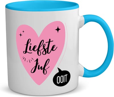 Akyol - liefste juf ooit koffiemok - theemok - blauw - Juf - beste juf - school - verjaardagscadeau - afscheidscadeau - kado - gift - 350 ML inhoud