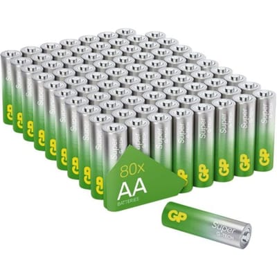 GP Super Alkaline Batterijen AA 1,5V (AA batterij, Mignon, R6, Penlite) - 80 stuks AA Batterijen