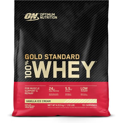 Optimum Nutrition Gold Standard 100% Whey Protein - Vanilla Ice Cream - Proteine Poeder - Eiwitshake - 4530 gram (146 servings)