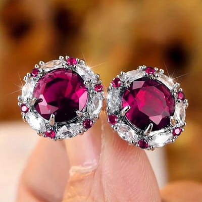 Huitan Witte/Blauwe/Paarse/Groene/Rode Zirkonia Stud Oorbellen voor Vrouwen Nieuw Ontworpen Luxe Oor Accessoires Bruiloft Sieraden black