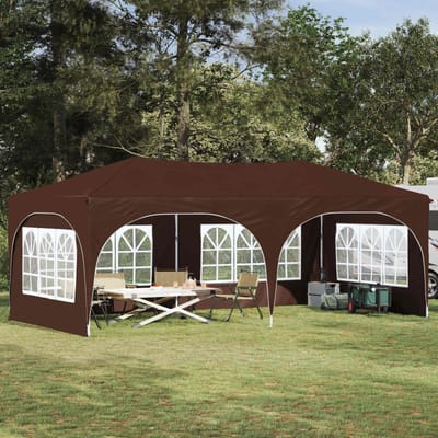 vidaXL - Pop-up - Feesttent - 575 - x - 288 - x - 245 - cm - Bruin - Oxford - Stof