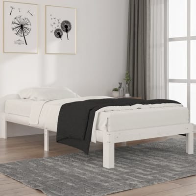 vidaXL - Bedframe - massief - grenenhout - wit - 100x200 - cm