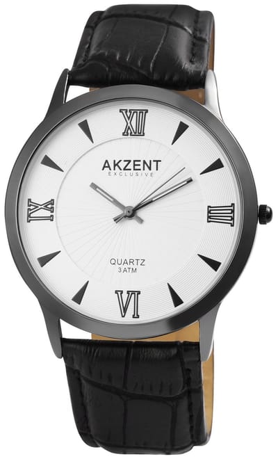 AKZENT herenhorloge imitatieleer Bayazid, mineraalglas