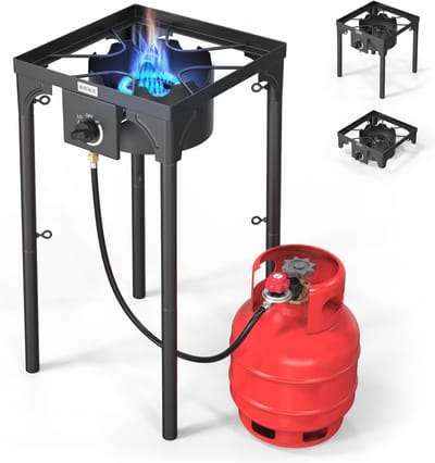 Draagbare Gas Camping Kachel 100.000 BTU - Outdoor Propaan Brander voor Koken en Brouwen