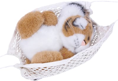 PIA Soft Toys - Pluche Knuffeldier Tijger - bruin - in hangmat - 15 cm