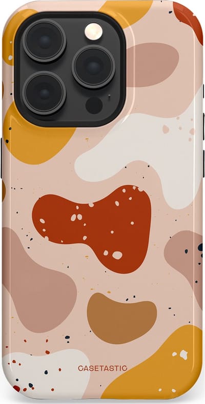 Casetastic Hoesje Geschikt voor Apple iPhone 15 Pro Magsafe - Stijlvolle Beschermende Duo-layer Case - Terrazzoque