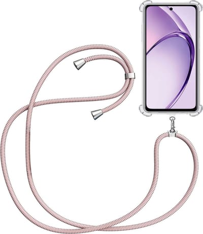 Telefoonkoord + Hoesje Geschikt voor OPPO A60 4G - Lengte Verstelbaar - Telefoonketting - Shock Proof Case - Rose