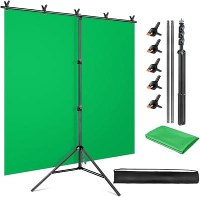 Green Screen met Statief - Green Screen - Achtergrond - Verstelbare Standaard - Eenvoudig in Gebruik - 150x200 cm