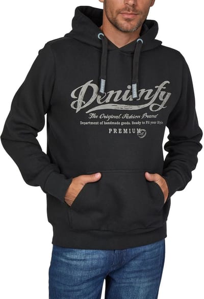 DENIMFY Heren Sweatshirt DFArno regular fit Zwart S Volwassenen