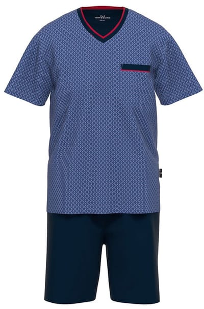Götzburg Pyjama korte broek - 630 Blue - maat 6XL (6XL) - Heren Volwassenen - 100% katoen- 451456-4008-630-6XL