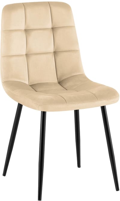 CLP Antibes Eetkamerstoel - Zonder armleuning - Velvet - Fluweel/creme
