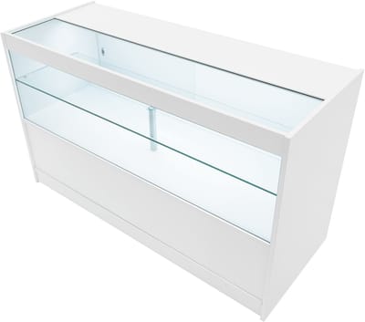C1500 led-winkelbalie - wit - 150 cm - 3-laags met schuifdeuren