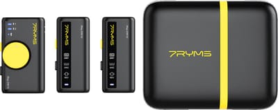 7Ryms iRay DW10 Draadloze Microfoon [3,5 mm mini-jack + USB-C] Dubbel ZWART