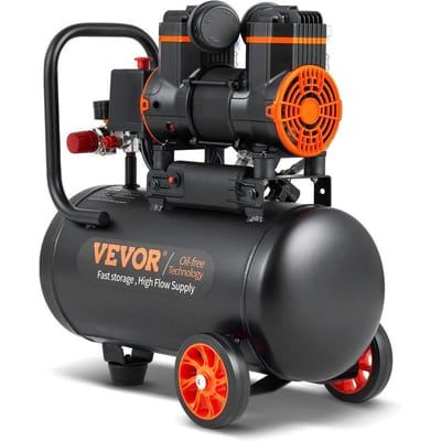 Compresseur d'air 4,8 gallons 900W 2,2 CFM@ 90 PSI 70 dB Ultra Silencieux Sans Huile
