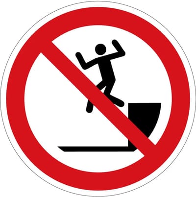 Niet springen verbodsbord - P072 | gecoat dibond materiaal | 10 cm