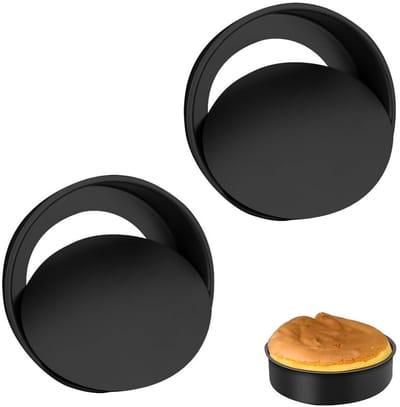 Dailygoods- Bakvorm Rond 20 cm - Set van 2 Springvormen - Taartvorm met Antiaanbaklaag - Geschikt voor Cake/Brownies - Hoogte 5 cm - Afneembare Bodem